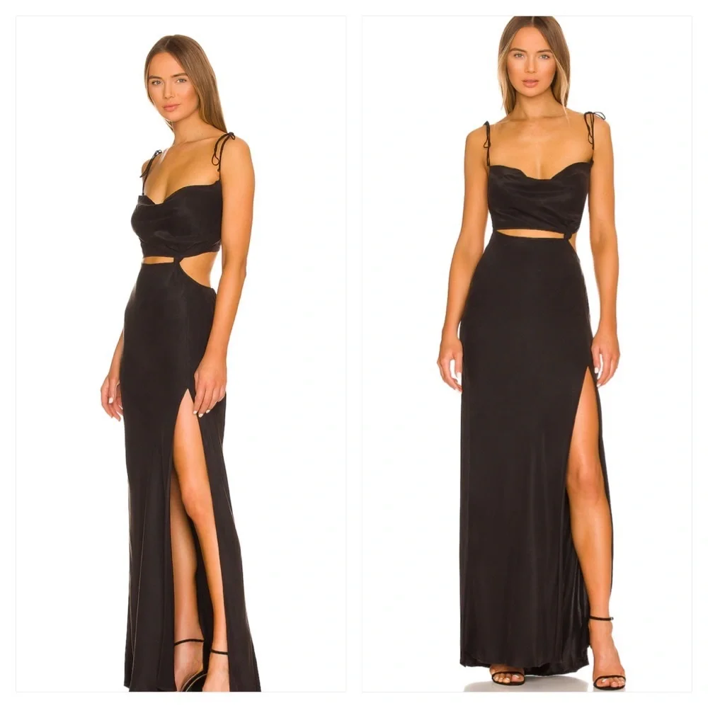 For love and lemons Kyra Cut Out Maxi Dress in Black - Picture 1 of 16